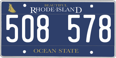 RI license plate 508578