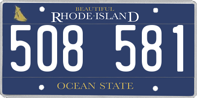RI license plate 508581