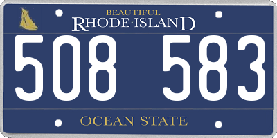 RI license plate 508583
