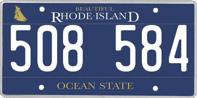 RI license plate 508584