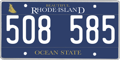 RI license plate 508585