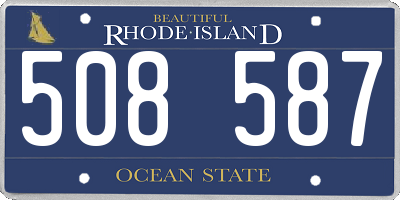 RI license plate 508587