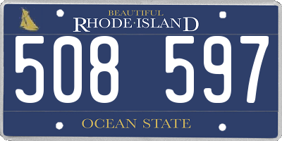 RI license plate 508597