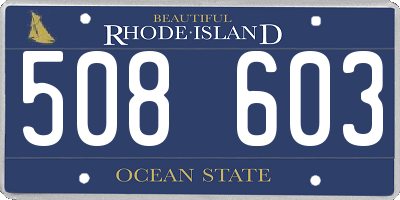 RI license plate 508603