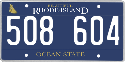 RI license plate 508604