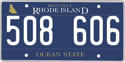 RI license plate 508606