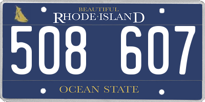 RI license plate 508607