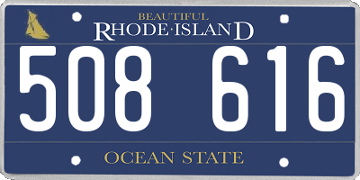 RI license plate 508616