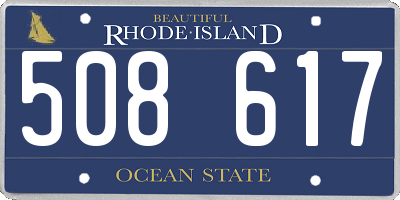 RI license plate 508617