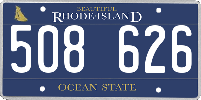 RI license plate 508626