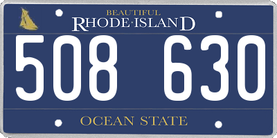RI license plate 508630