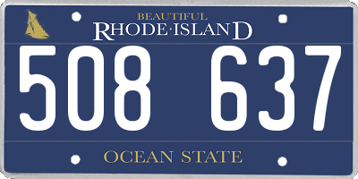 RI license plate 508637
