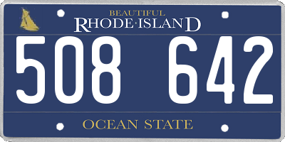 RI license plate 508642