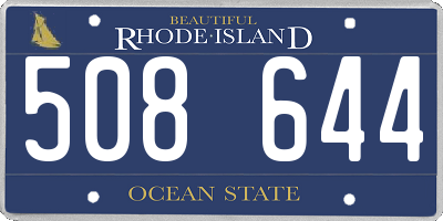RI license plate 508644