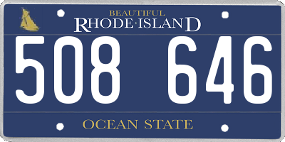 RI license plate 508646
