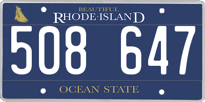 RI license plate 508647