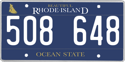 RI license plate 508648