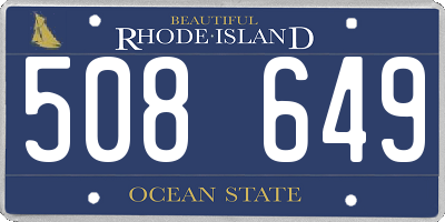 RI license plate 508649