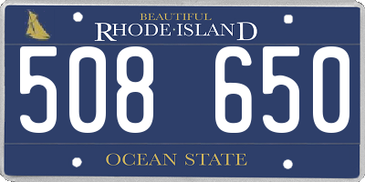 RI license plate 508650