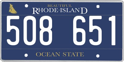 RI license plate 508651