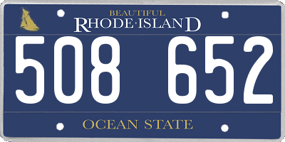RI license plate 508652