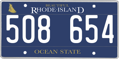 RI license plate 508654