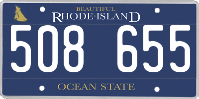 RI license plate 508655