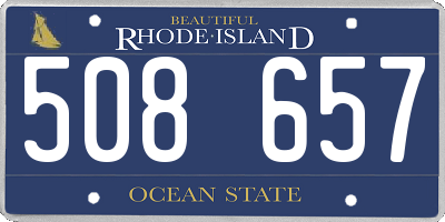 RI license plate 508657