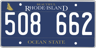 RI license plate 508662