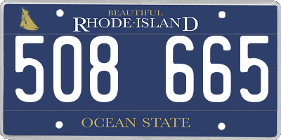 RI license plate 508665