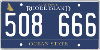 RI license plate 508666