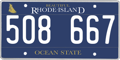 RI license plate 508667