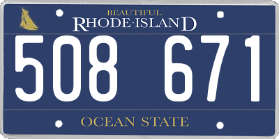 RI license plate 508671
