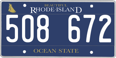 RI license plate 508672