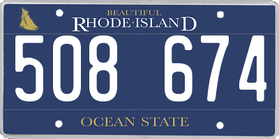 RI license plate 508674