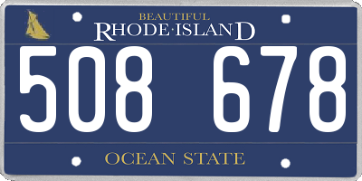 RI license plate 508678