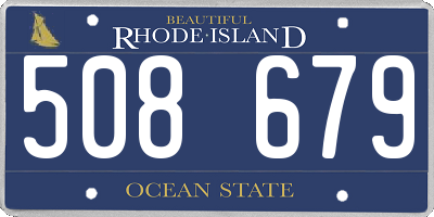 RI license plate 508679
