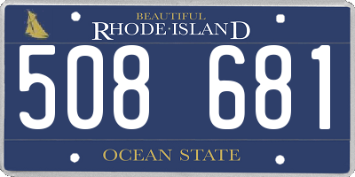 RI license plate 508681