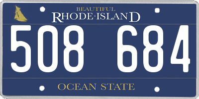 RI license plate 508684