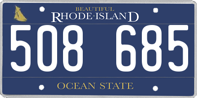 RI license plate 508685