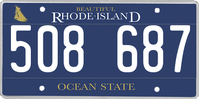 RI license plate 508687