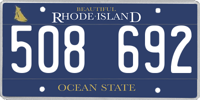 RI license plate 508692