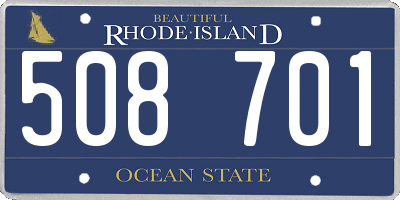 RI license plate 508701