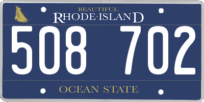 RI license plate 508702