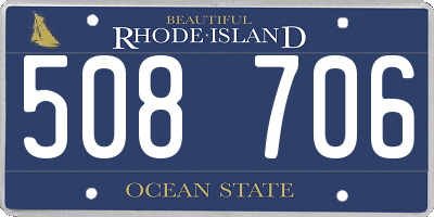 RI license plate 508706