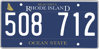 RI license plate 508712