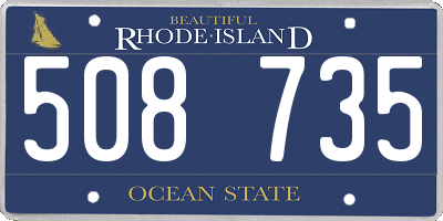RI license plate 508735