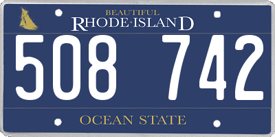 RI license plate 508742