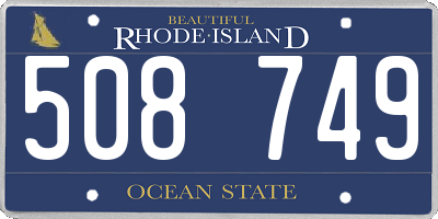 RI license plate 508749