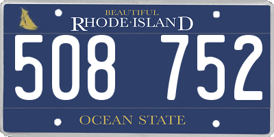 RI license plate 508752